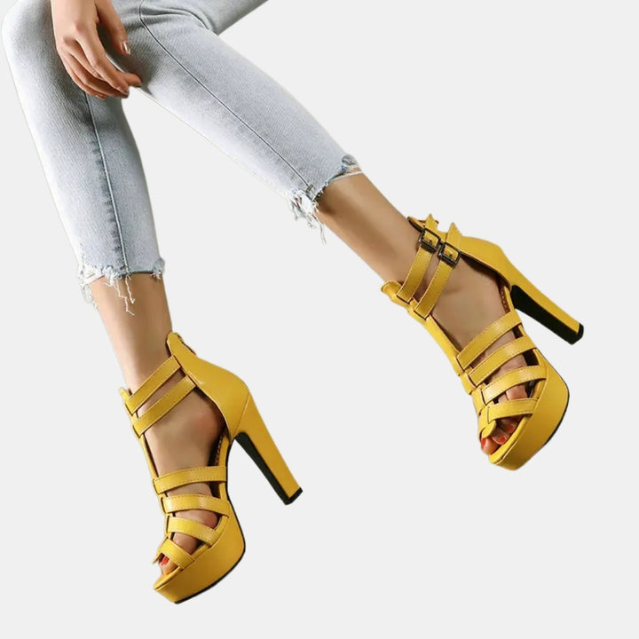 Nereida | Platform High Heel Sandals with Ankle Strap