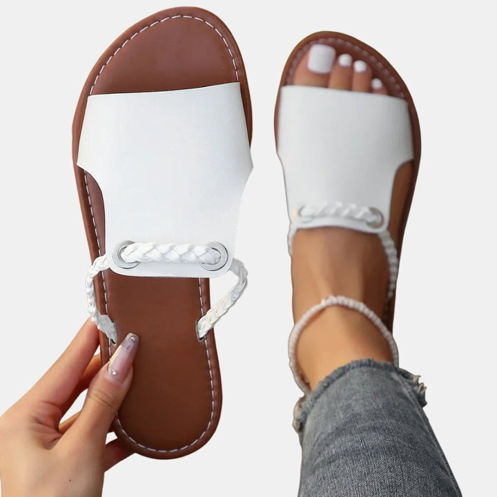 Nettie | Boho Slide Sandals with Braided Strap