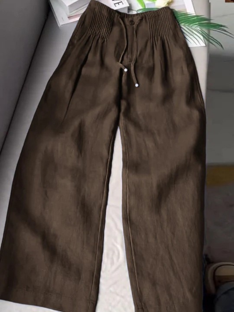 Noelle | Wide Leg Pants with Smocked Waist and Drawstring