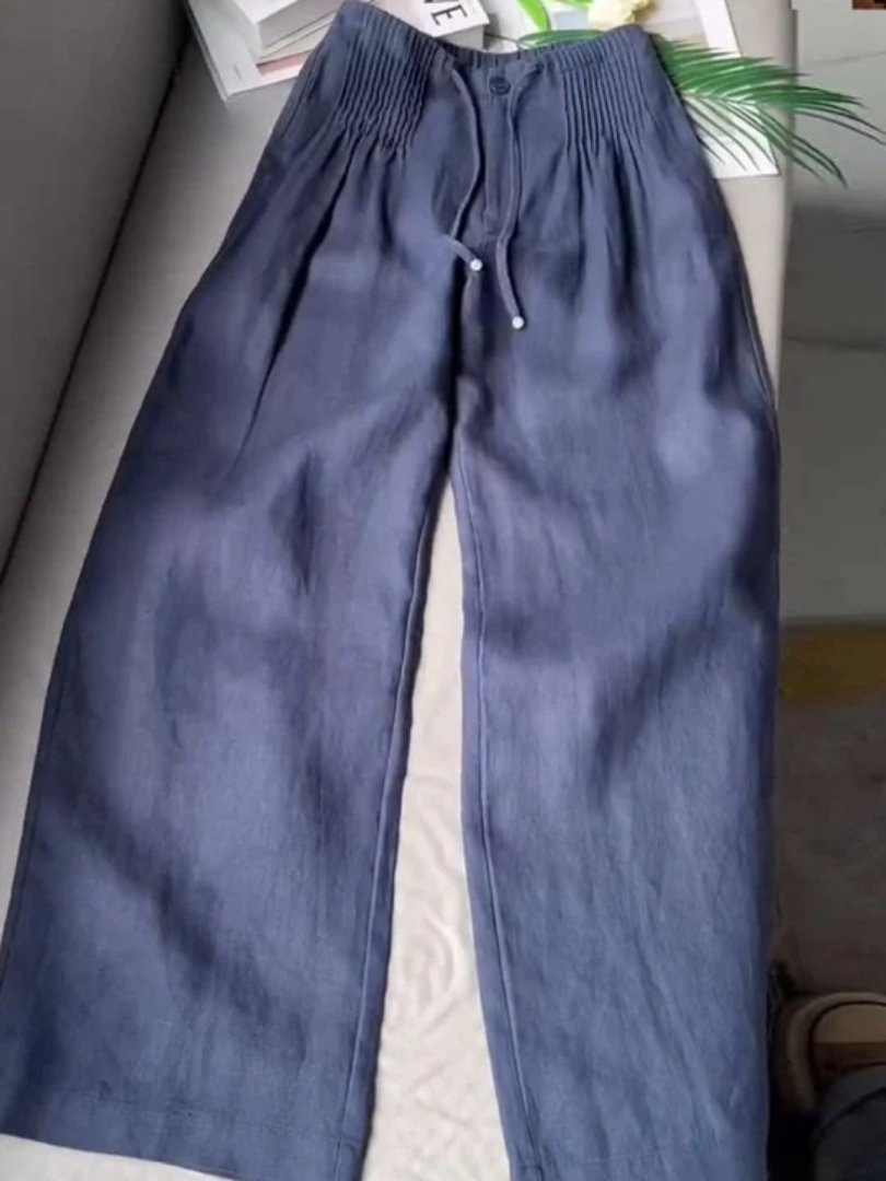 Noelle | Wide Leg Pants with Smocked Waist and Drawstring