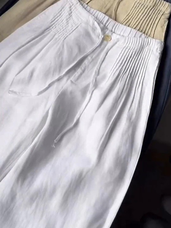 Noelle | Wide Leg Pants with Smocked Waist and Drawstring