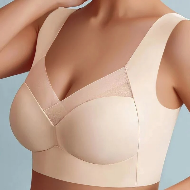 Nora | Seamless V Neck Bra With Wide Straps