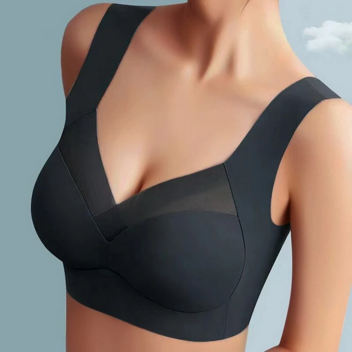 Nora | Seamless V Neck Bra With Wide Straps