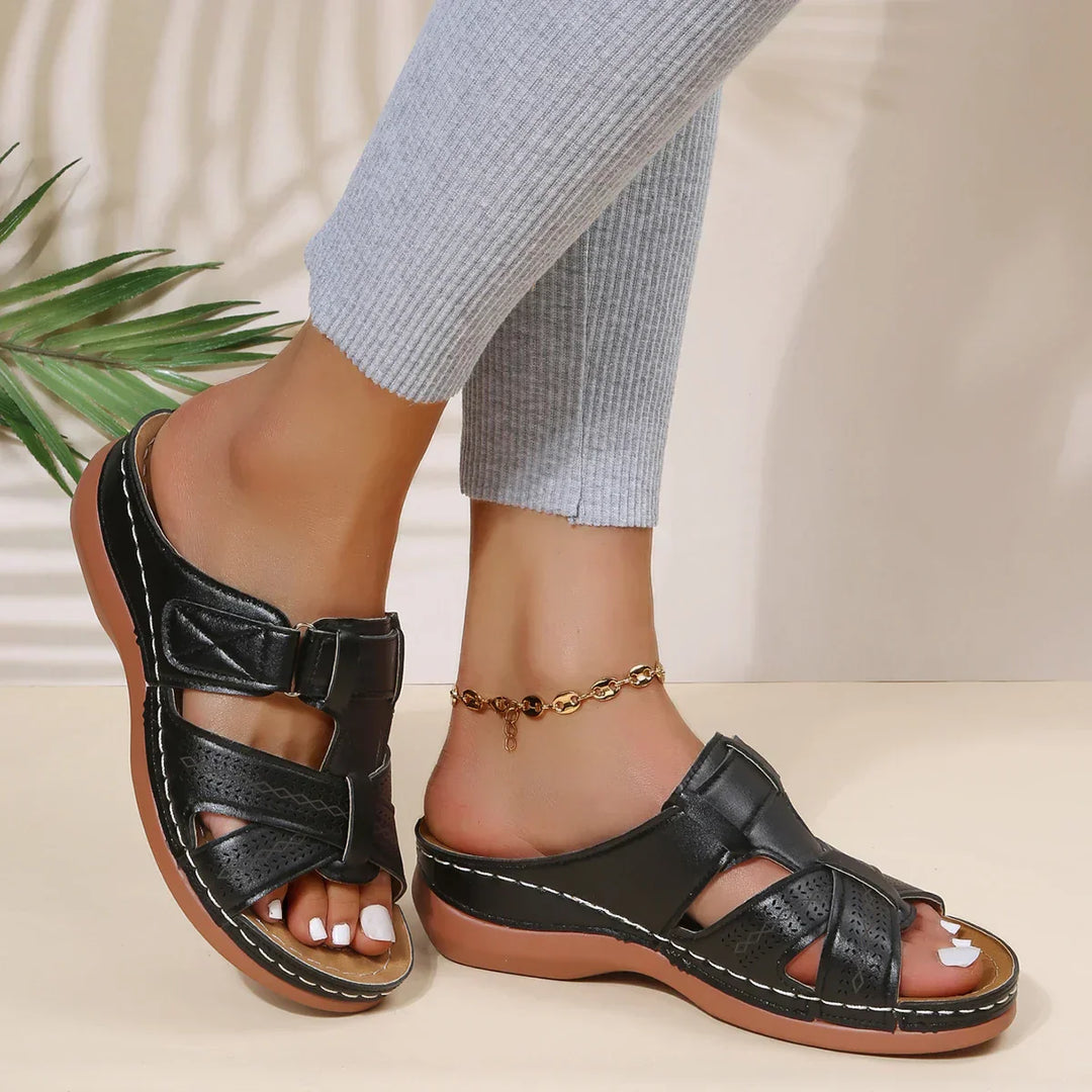Nora | Wedge Sandals with Cutout Straps