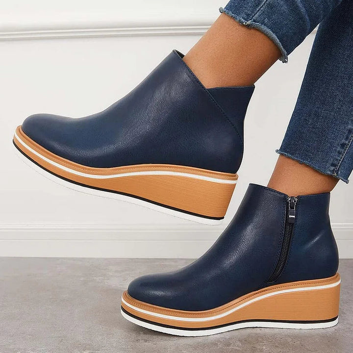 Noreen | Platform Ankle Boots with Side Zip