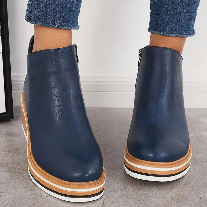 Noreen | Platform Ankle Boots with Side Zip