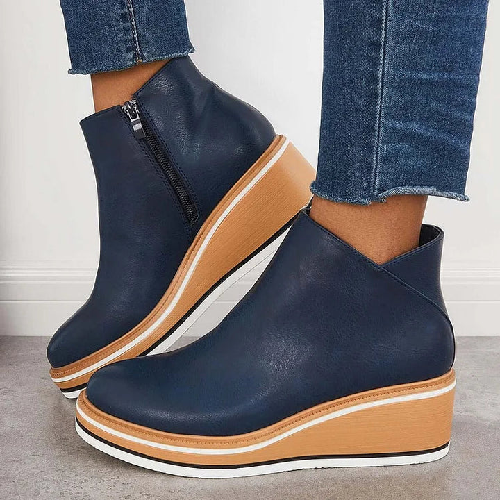 Noreen | Platform Ankle Boots with Side Zip