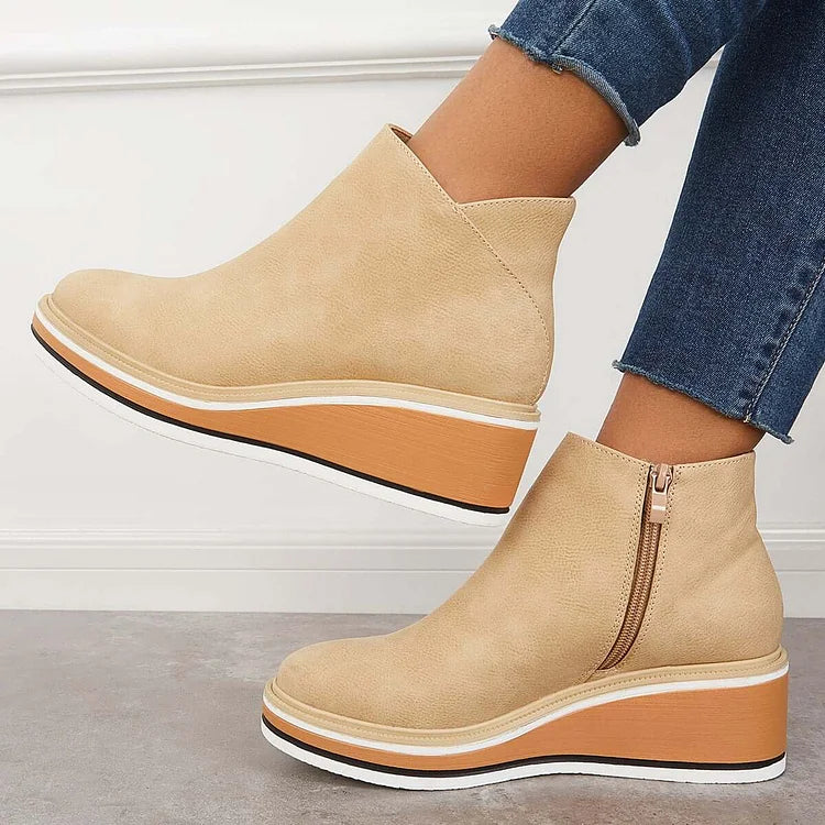 Noreen | Platform Ankle Boots with Side Zip