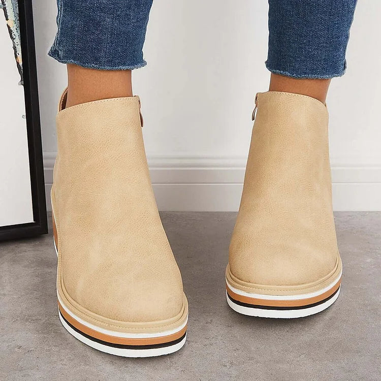 Noreen | Platform Ankle Boots with Side Zip