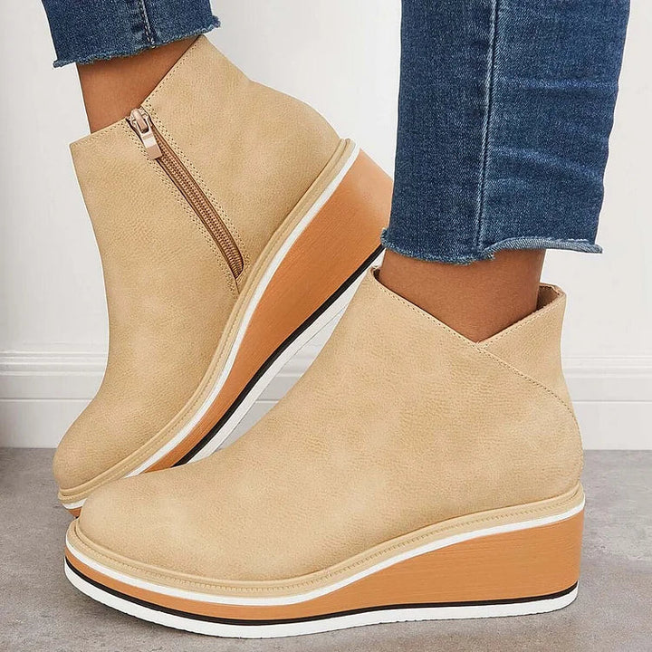 Noreen | Platform Ankle Boots with Side Zip