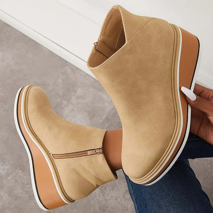 Noreen | Platform Ankle Boots with Side Zip