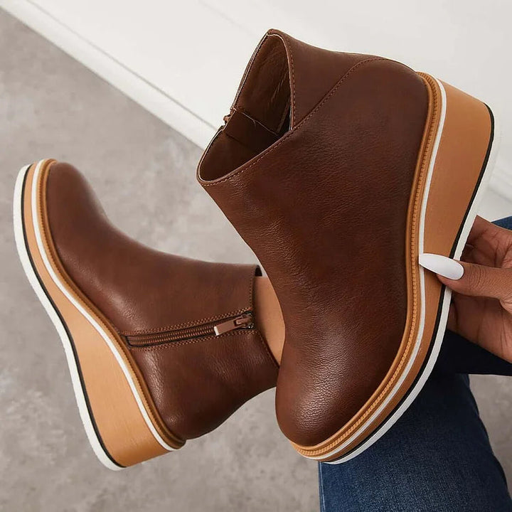 Noreen | Platform Ankle Boots with Side Zip