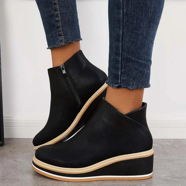 Noreen | Platform Ankle Boots with Side Zip