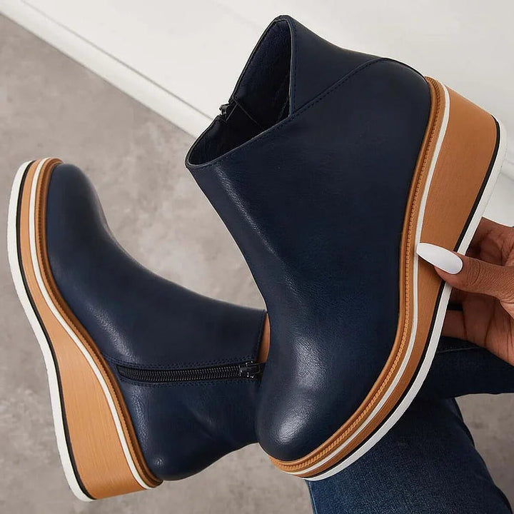 Noreen | Platform Ankle Boots with Side Zip