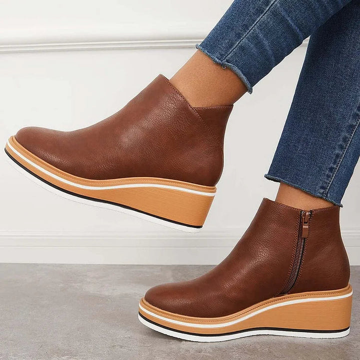Noreen | Platform Ankle Boots with Side Zip