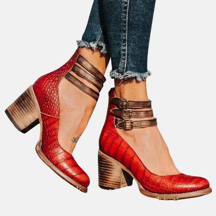 Norina | Mary Jane Heels with Multi Strap Buckle