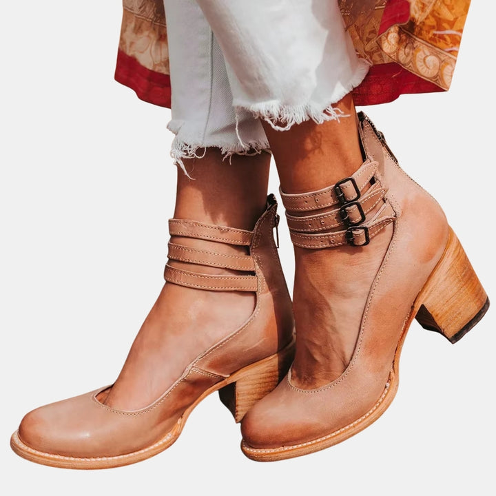 Norina | Mary Jane Heels with Multi Strap Buckle
