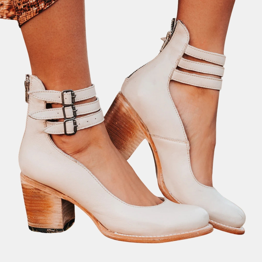 Norina | Mary Jane Heels with Multi Strap Buckle