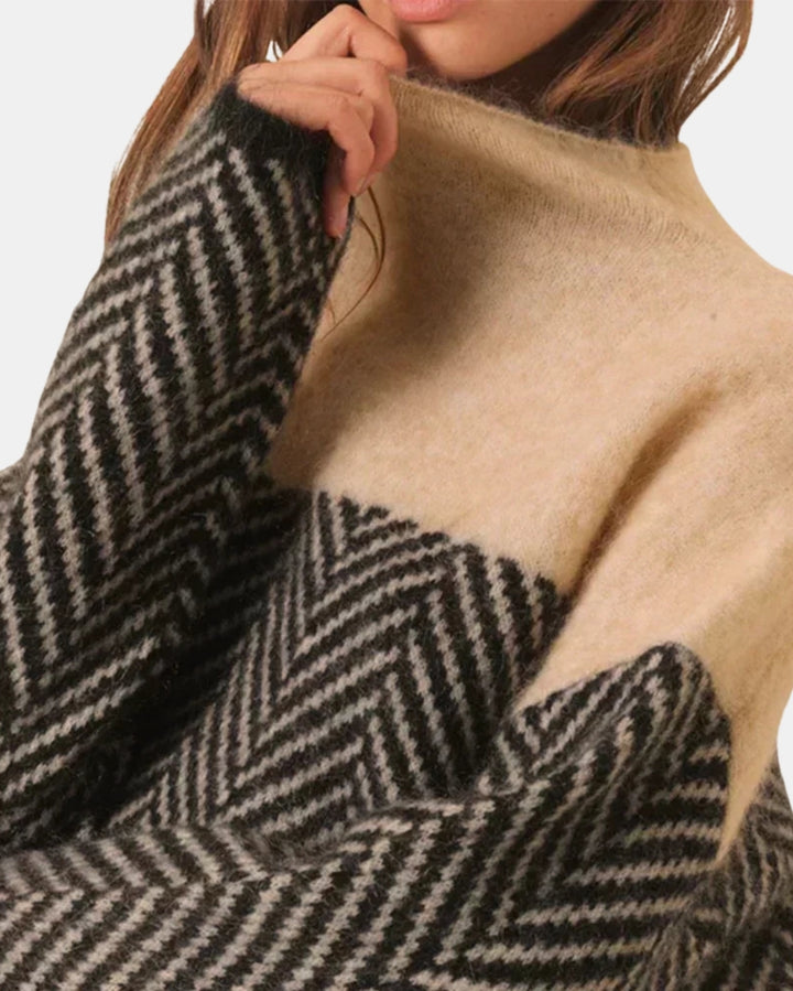 Norissa | Chevron Knit Turtleneck Sweater