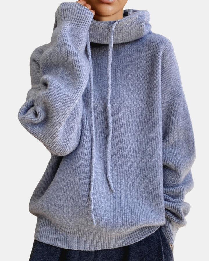 Novira | Knit Hoodie Sweater with Drawstring