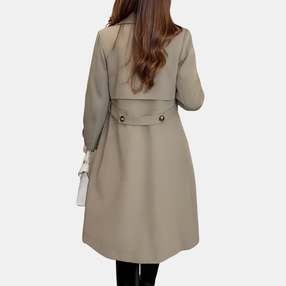 Octavia | Long Trench Coat with Double-Breasted Front