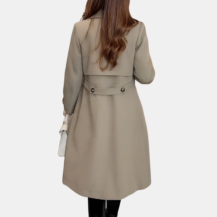 Octavia | Long Trench Coat with Double-Breasted Front