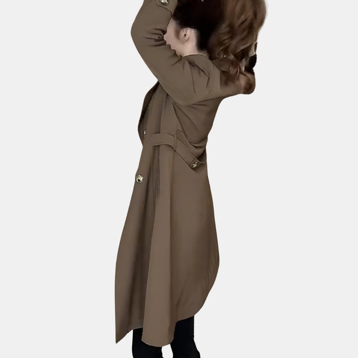 Octavia | Long Trench Coat with Double-Breasted Front