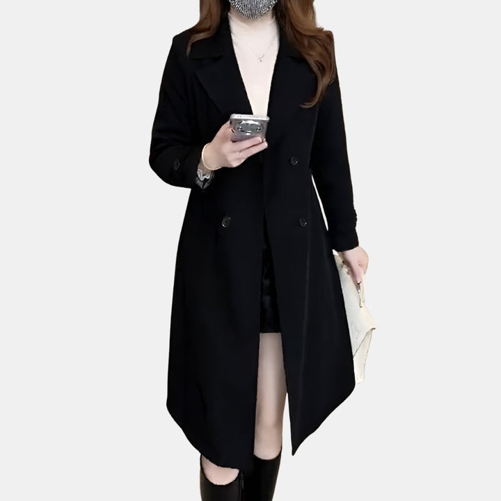 Octavia | Long Trench Coat with Double-Breasted Front