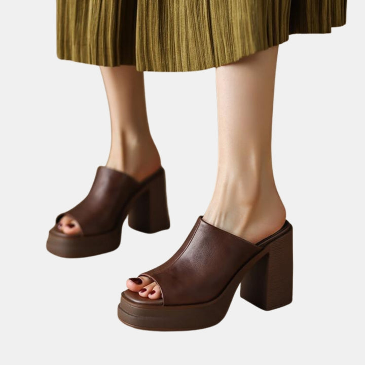 Odelinde | Platform Mule Heels with Open Toe