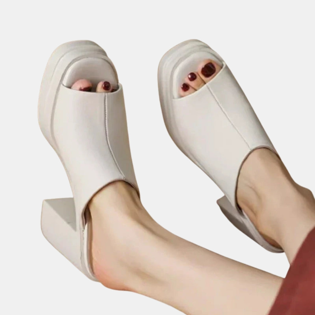 Odelinde | Platform Mule Heels with Open Toe