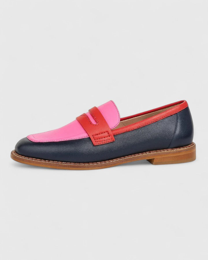 Olivia | Classic Penny Loafers with Colorblock Design