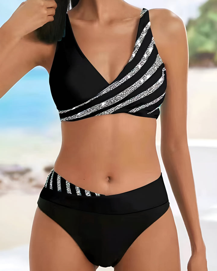 Ondrea | Asymmetrical Bikini Set with Printed Detail