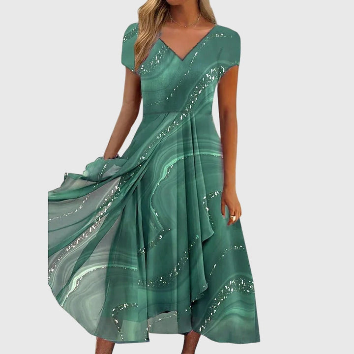 Orelia | Patterned Flowing Midi Dress