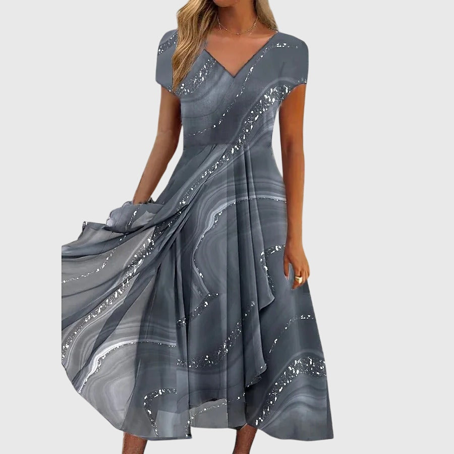 Orelia | Patterned Flowing Midi Dress