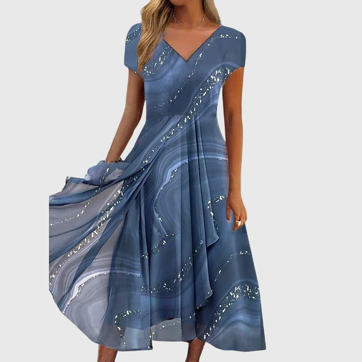 Orelia | Patterned Flowing Midi Dress
