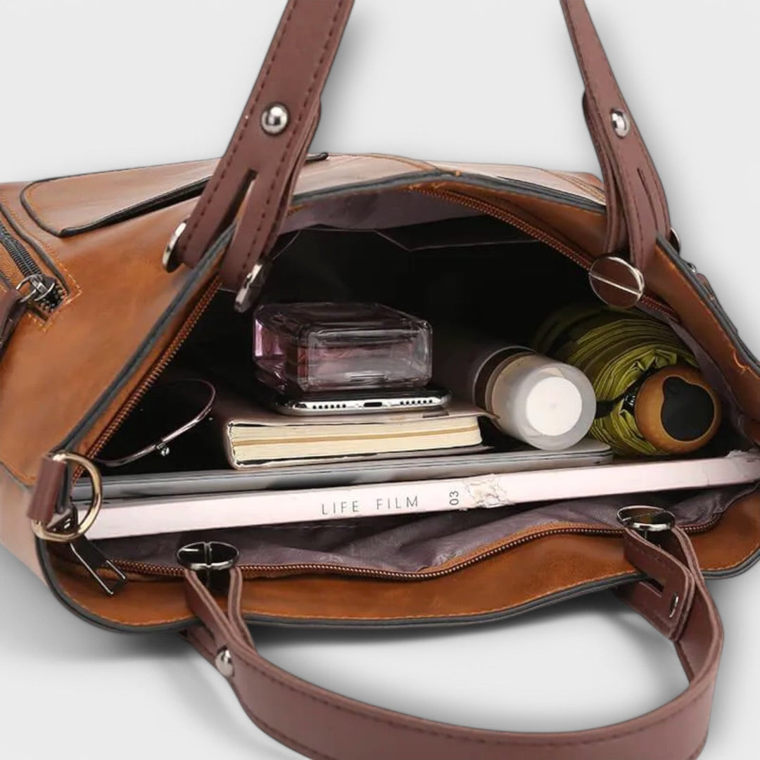 Orelie | Classic Tote Bag with Front Pockets