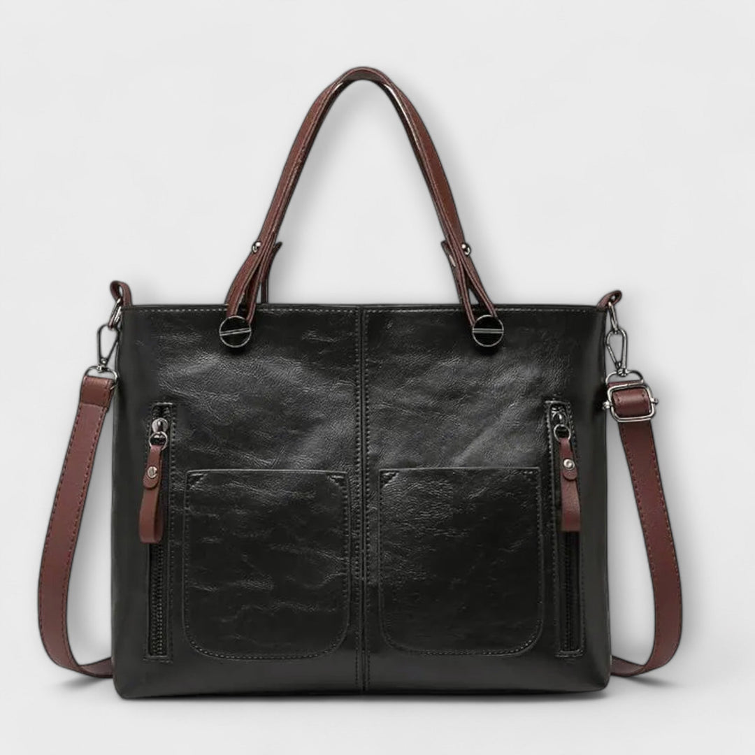 Orelie | Classic Tote Bag with Front Pockets