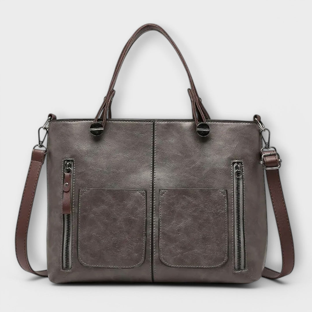 Orelie | Classic Tote Bag with Front Pockets