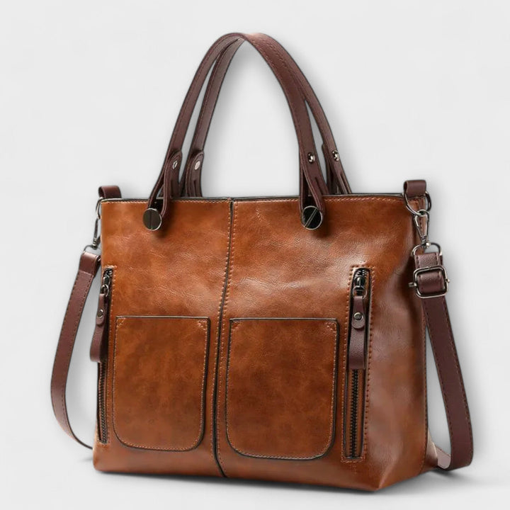 Orelie | Classic Tote Bag with Front Pockets