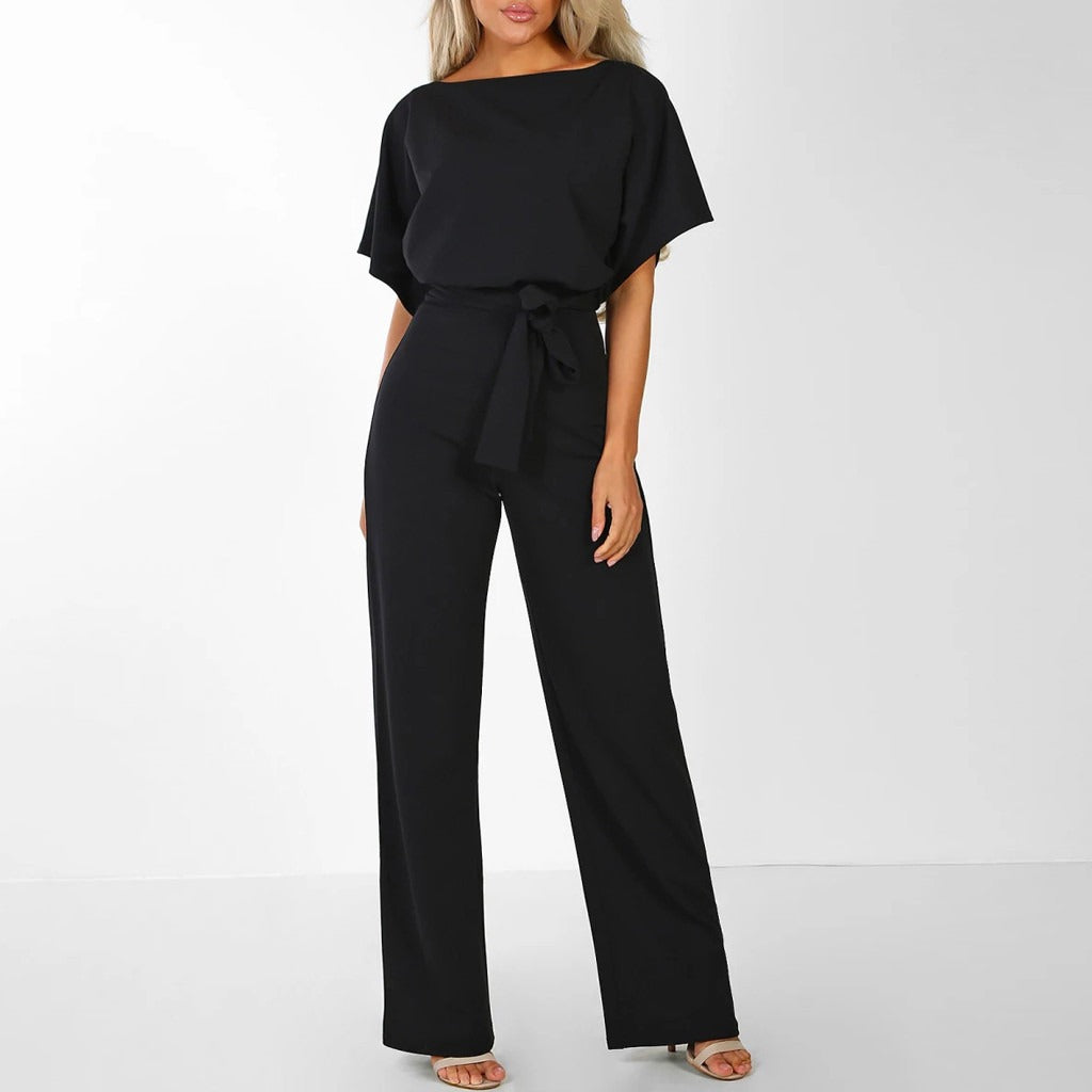 Orla | Elegant Wide Leg Jumpsuit with Tie Waist