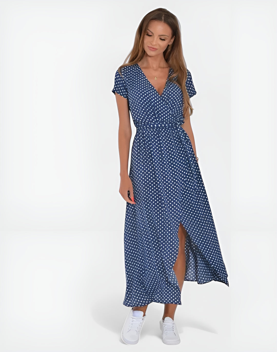 Oryndessa | Chic Wrap Midi Dress with Tie Waist