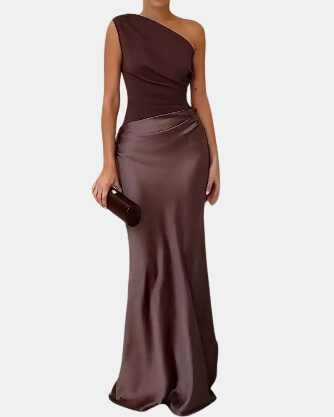 Paryvoria | Sophisticated One Shoulder Pleated Maxi Dress