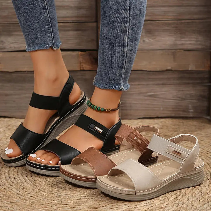 Pearlie | Adjustable Strap Sandals with Platform Sole