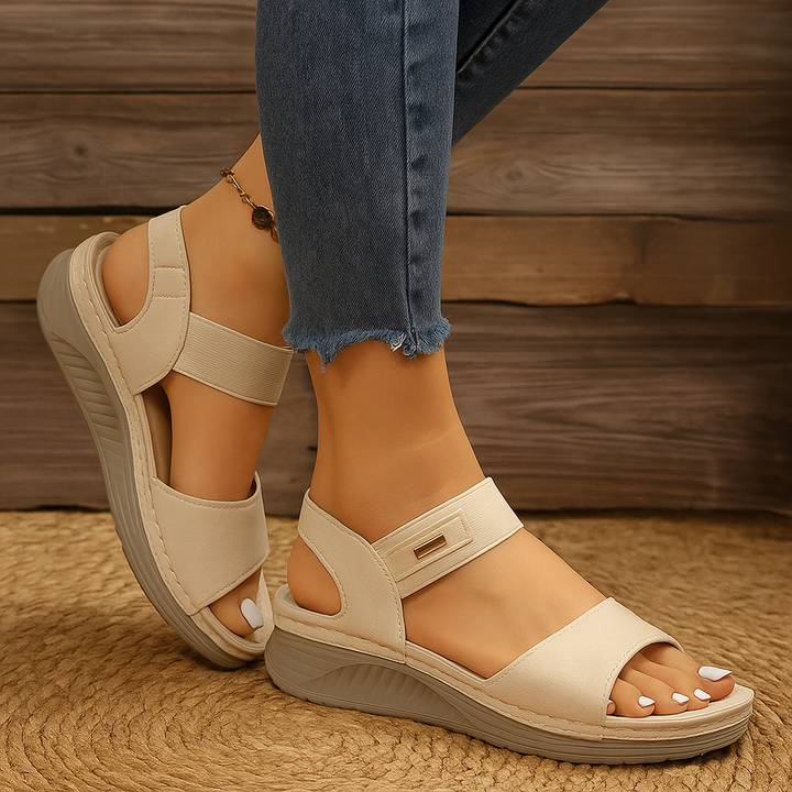 Pearlie | Adjustable Strap Sandals with Platform Sole