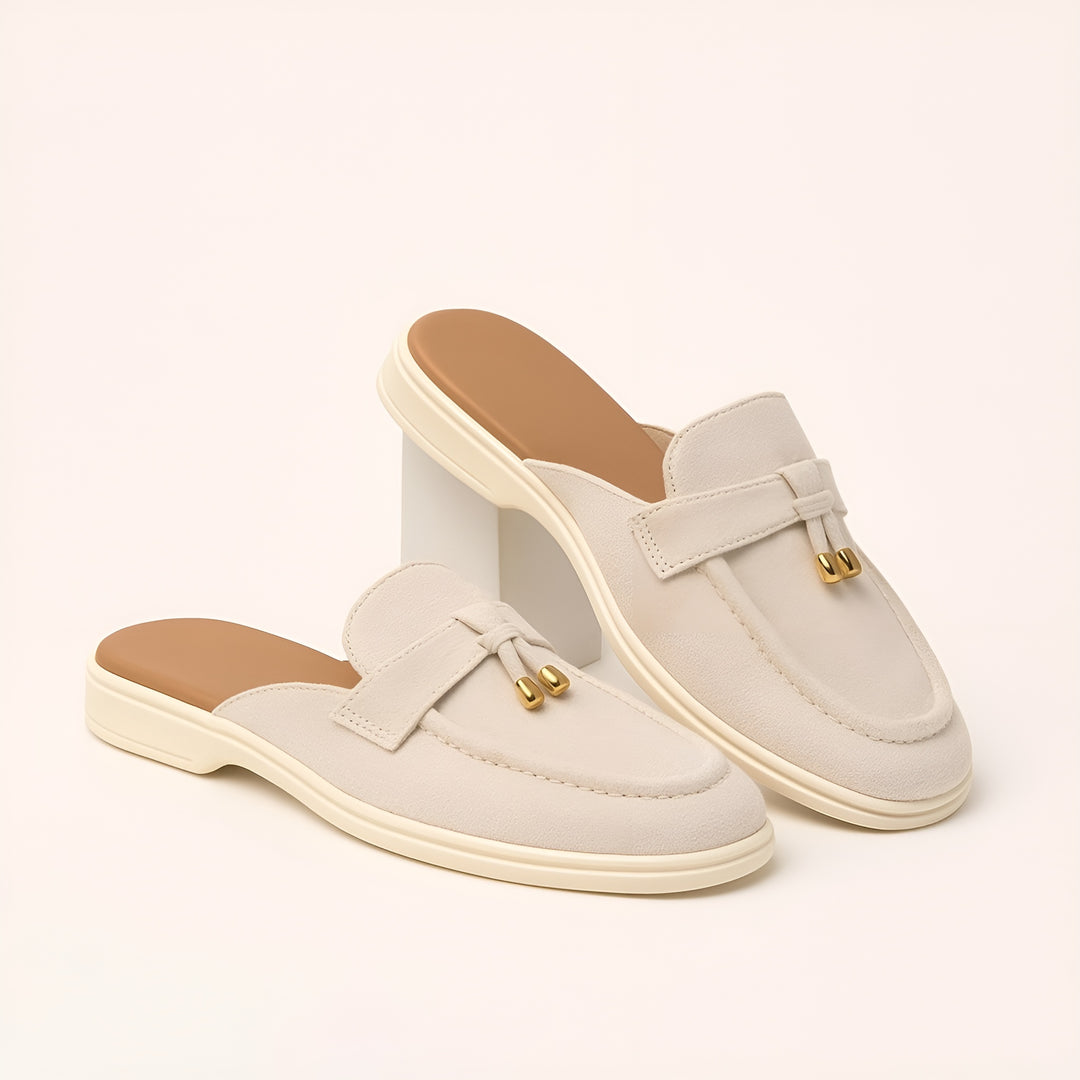Philomela | Slip-On Loafer Mules with Metal Detail