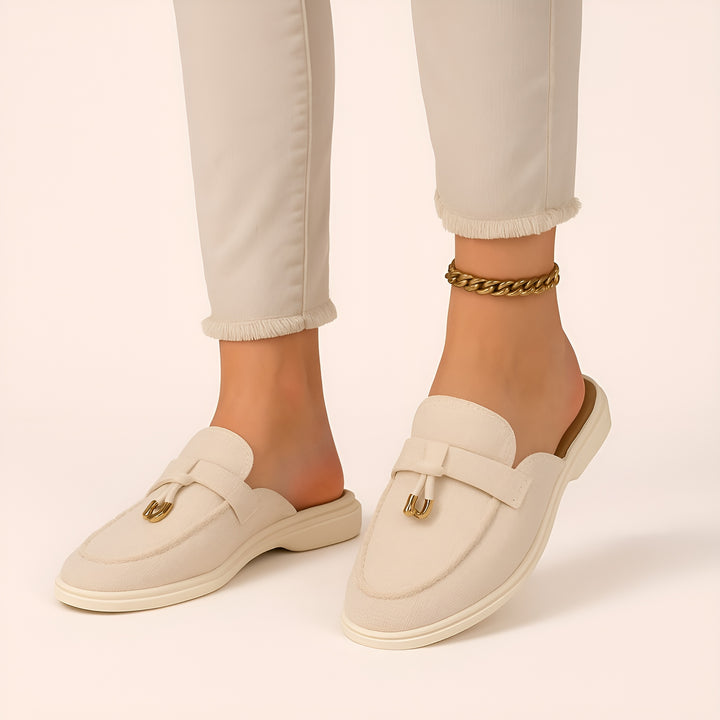 Philomela | Slip-On Loafer Mules with Metal Detail