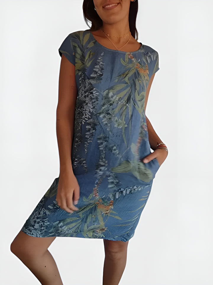 Pirevella | Casual Patterned Shift Dress with Pockets