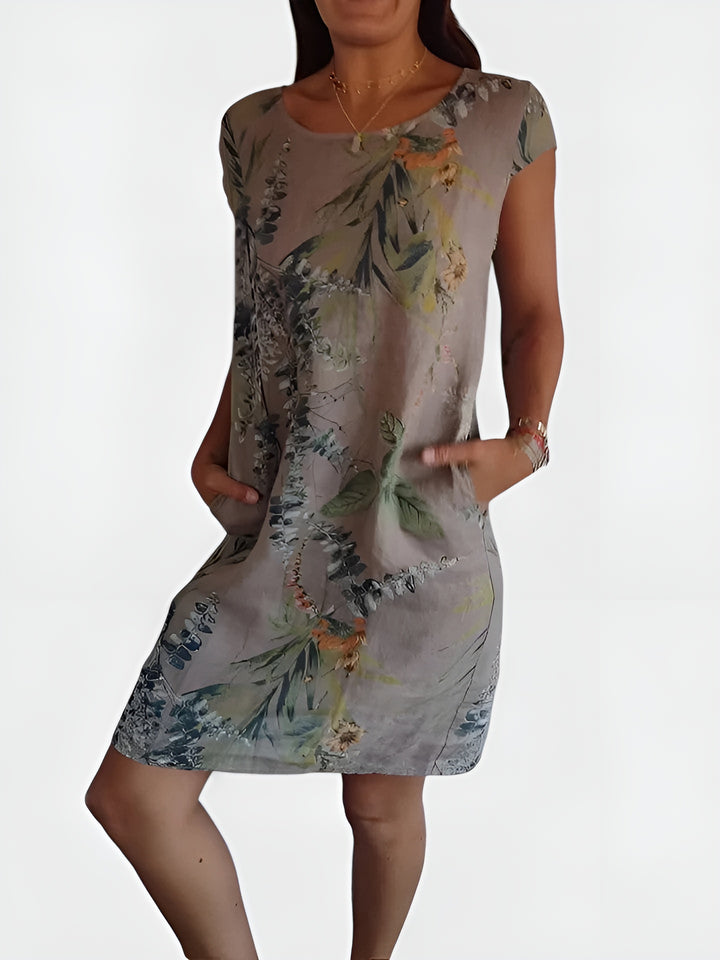 Pirevella | Casual Patterned Shift Dress with Pockets