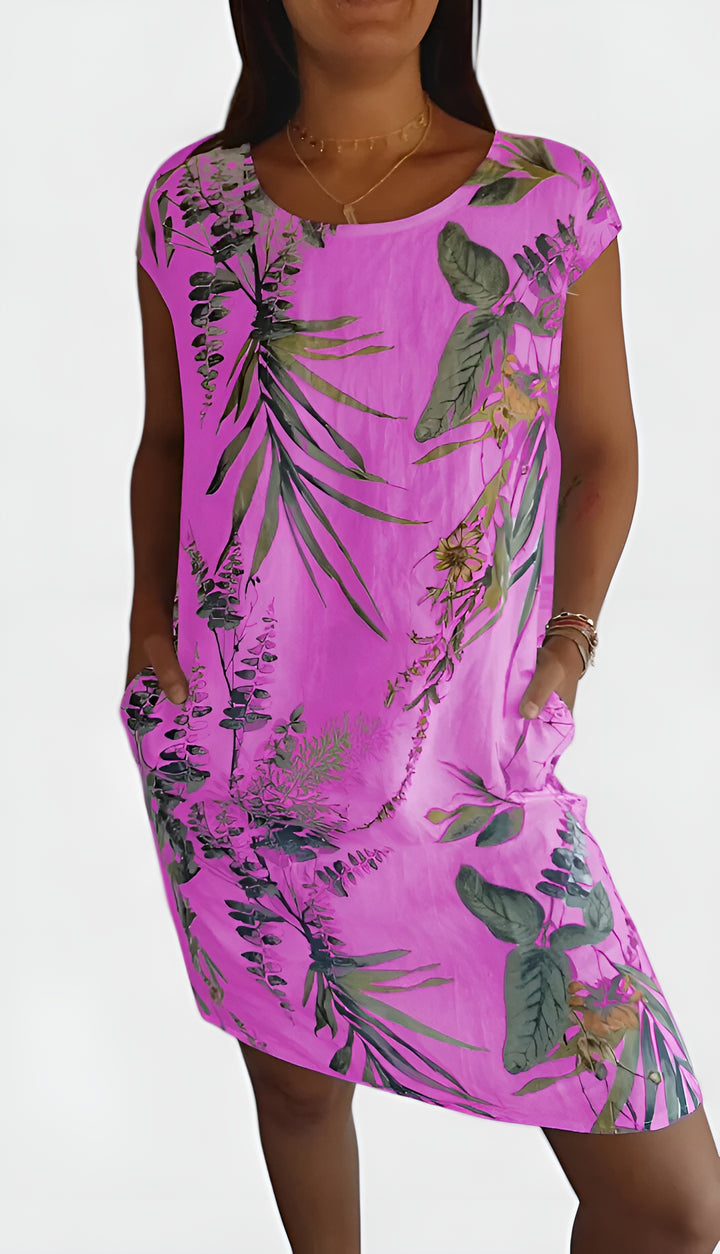 Pirevella | Casual Patterned Shift Dress with Pockets