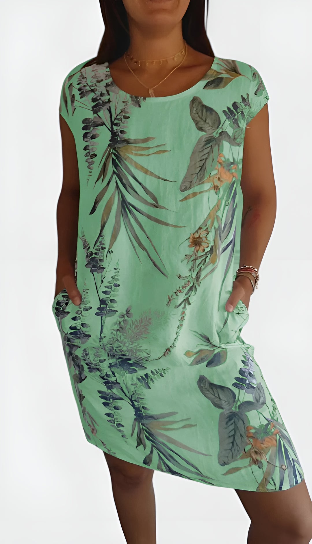 Pirevella | Casual Patterned Shift Dress with Pockets
